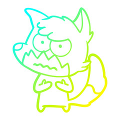 cold gradient line drawing cartoon annoyed fox