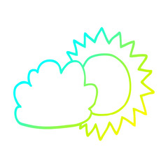 cold gradient line drawing cartoon weather