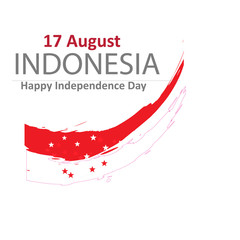 17 August. Indonesia Happy Independence Day greeting card, banner, and texture background logo
