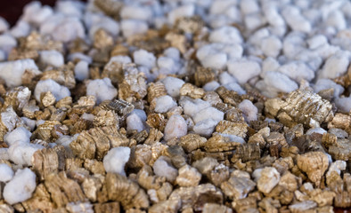  Close up Pumice pebbles on black background