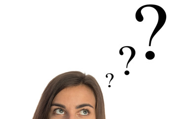 Girl with a question mark