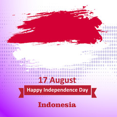 17 August. Indonesia Happy Independence Day greeting card, banner, and texture background logo