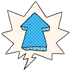 cartoon pointing arrow and speech bubble in comic book style