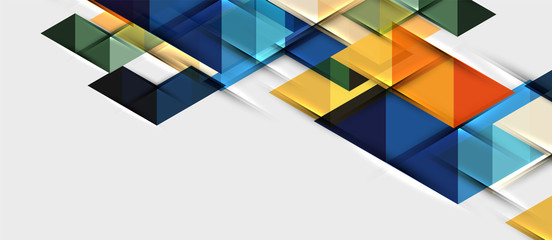 Abstract geometric background. Modern overlapping triangles. Unusual color shapes for your message. Business or tech presentation, app cover template