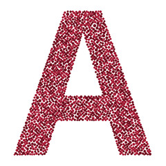 A letter color distributed circles dots illustration