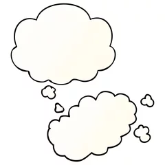 Fotobehang cartoon puff of smoke and thought bubble in smooth gradient style © lineartestpilot