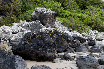 Large Rocks at a Beach in Ayrshire Scotland