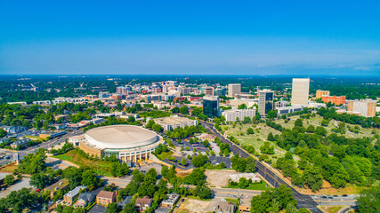 Skyline Aerial of Downtown Greenville South Carolina