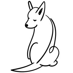 Dog line drawing Great Dane. Can be used as pet shop logo or emblem of chinese new year 2018