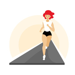 The girl jogging