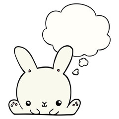 Obraz na płótnie Canvas cartoon rabbit and thought bubble