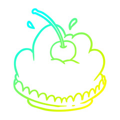 cold gradient line drawing tasty dessert