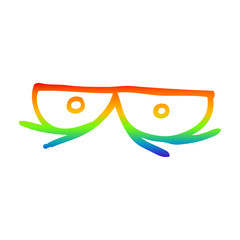 rainbow gradient line drawing cartoon staring eyes