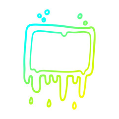 cold gradient line drawing cartoon dripping banner
