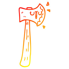 warm gradient line drawing cartoon axe