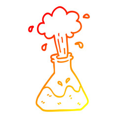 warm gradient line drawing cartoon exploding chemical set