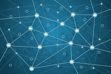 Cloud network connection of blue background, abstract background, eps10