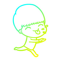 cold gradient line drawing cartoon rude man