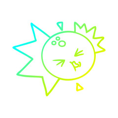 cold gradient line drawing cartoon bowling ball striking