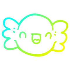 cold gradient line drawing cartoon wrapped candy