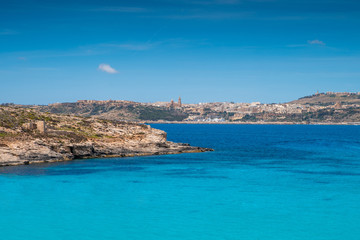 Malta. Blue lagoon. Tropical landscape