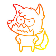 warm gradient line drawing cartoon annoyed fox