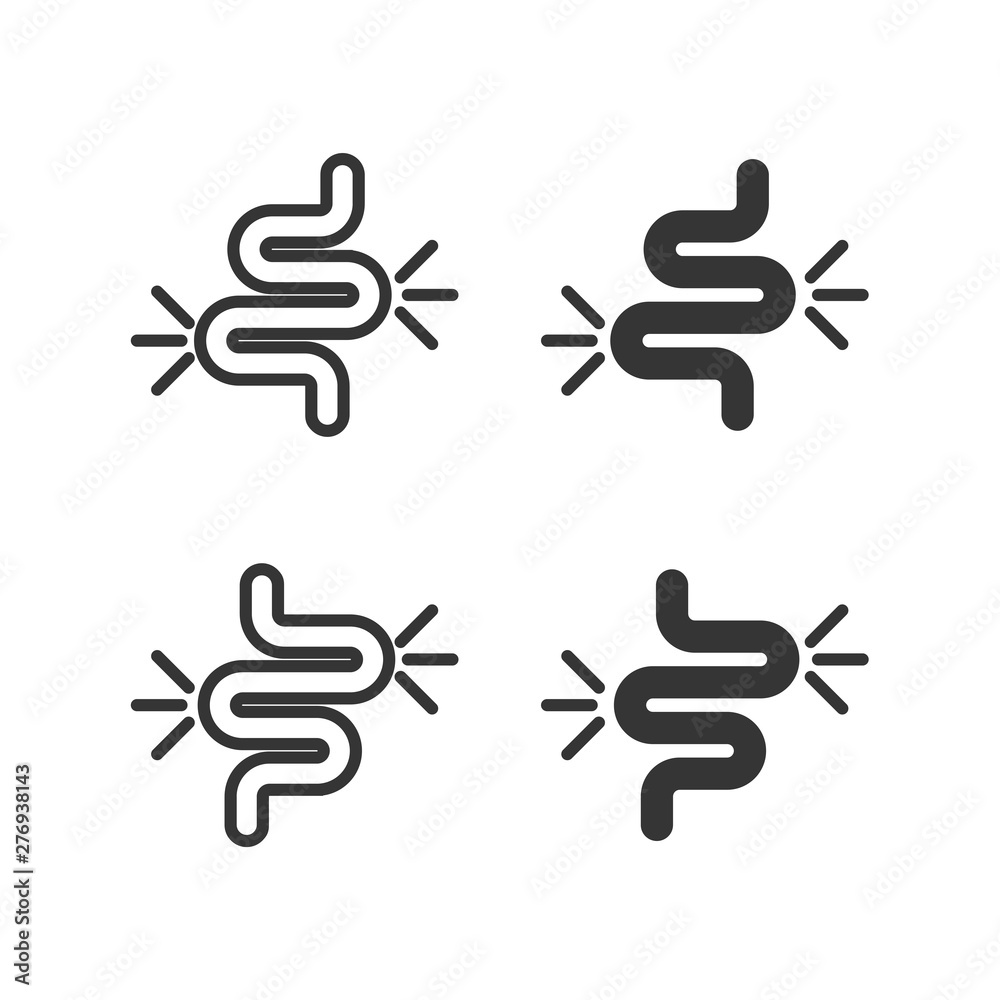 Aufkleber intestine icon template black color editable. gut constipation symbol vector sign isolated on white 