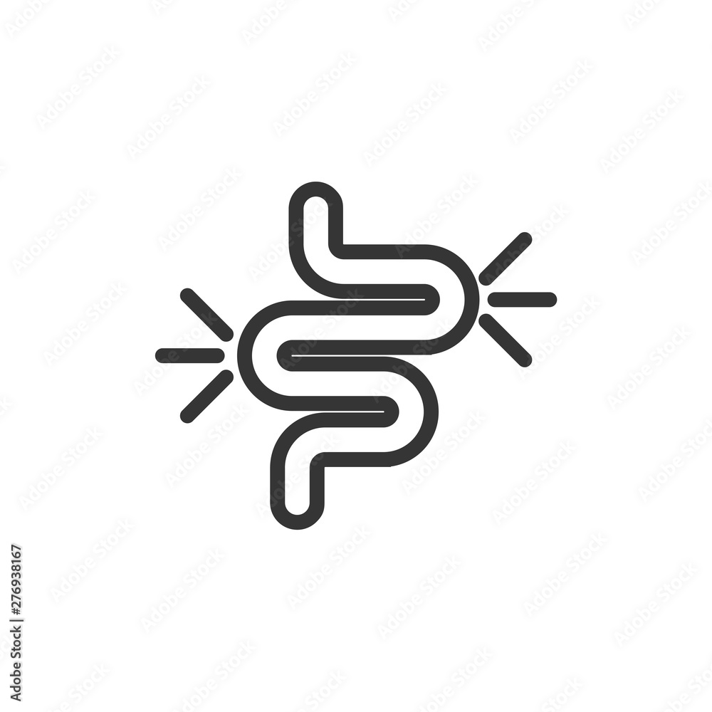 Poster intestine icon template black color editable. gut constipation symbol vector sign isolated on white 