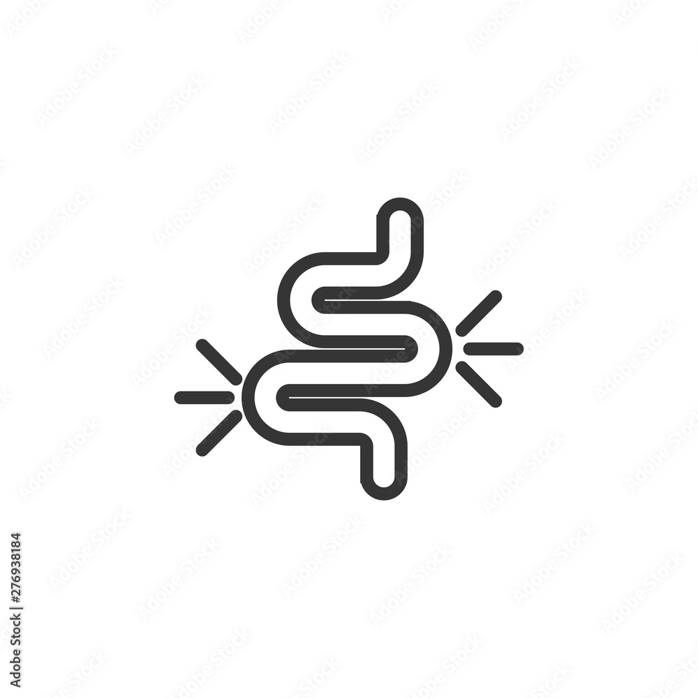 Poster intestine icon template black color editable. gut constipation symbol vector sign isolated on white 