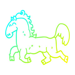 cold gradient line drawing cartoon stallion