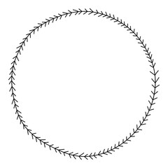 Wreath, circle frame. Decoration for greeting card, scrapbooking and design. Illustration isolated on white background.