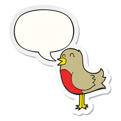 cartoon bird and speech bubble sticker