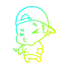 cold gradient line drawing cool kid