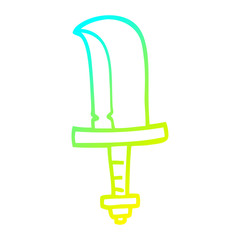 cold gradient line drawing cartoon old dagger