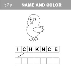 Chicken to be colored, the coloring book for preschool kids with easy educational gaming level