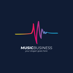 Music Logo concept sound wave, Audio Technology