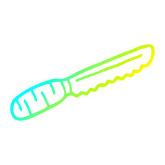 cold gradient line drawing cartoon bread knife