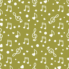 Notes, hearts. Romantic pattern. Valentine's day