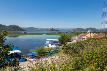 Pier for boats and ships on Lake Skadar, Montenegro.