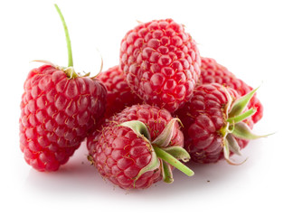 raspberries isolated on a white background