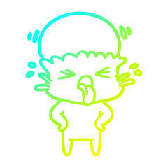 cold gradient line drawing weird cartoon alien