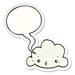 cartoon cloud and speech bubble sticker