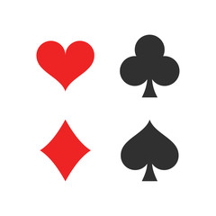 Heart, spade, club and diamond. Playing card suit icon template black color editable. Playing card suit symbol vector sign isolated on white background. Simple logo vector illustration for graphic and