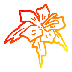 warm gradient line drawing cartoon lilly