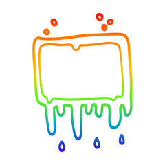 rainbow gradient line drawing cartoon bloody banner