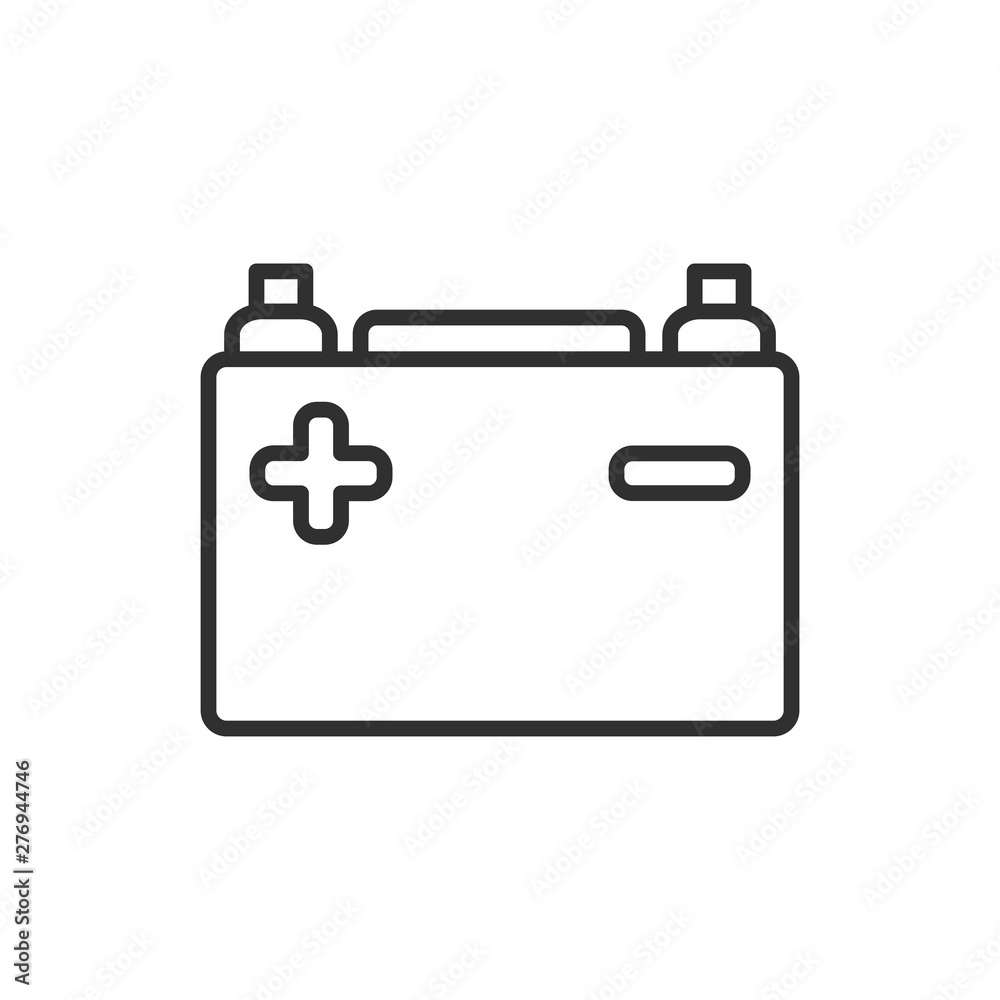 Aufkleber car battery icon template black color editable. car battery symbol vector sign isolated on white bac