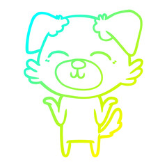 Obraz premium cold gradient line drawing cartoon dog