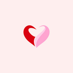 love heart abstract logo