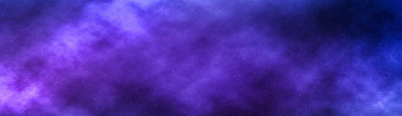 Night sky stars background, nebula clouds in cosmos
