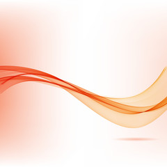  Vector orange smoky wave lines on abstract background